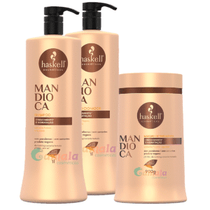Kit Haskell Mandioca Shampoo Condicionador E Mascara 1 Litro