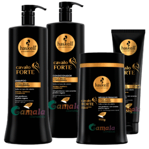 Kit Haskell Cavalo Forte Shampoo Cond Mascara Leave 1litro