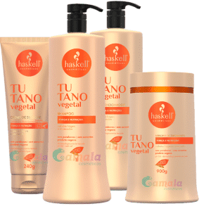 Kit Haskell Tutano Shampoo Condicionador Máscara E Leave 1 L