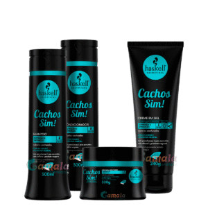 Kit Haskell Cachos Sim Shampoo Cond Masc E Creme Gel 300ml