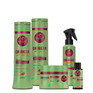 Kit Haskell Bananeira Shampoo Cond Masc Fluido E Necta 300ml
