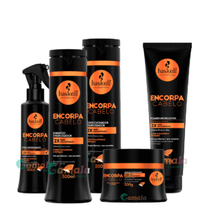 Kit Haskell Encorpa Shampoo Cond Máscara Fluido E Pomada 300ml