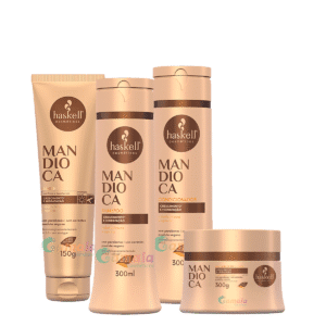 Kit Haskell Mandioca Shampoo Cond Mascara E Leave 300ml