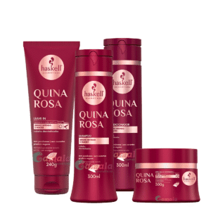 Kit Haskell Quina Rosa Shampoo Cond Mascara E Leave In 300ml