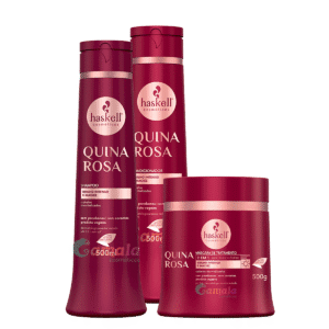 Kit Haskell Quina Rosa Shampoo Condicionador E Máscara 500ml
