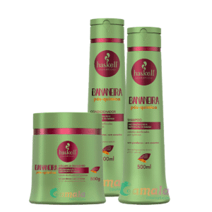 Kit Haskell Bananeira Shampoo Cond Máscara 500ml