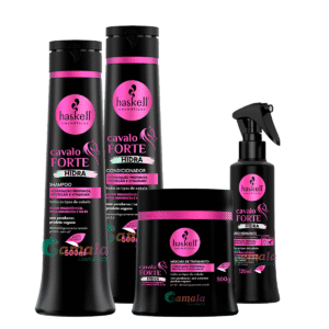 Kit Haskell Shamp condicionador e máscara fluido Cavalo Forte Hidra 500ml