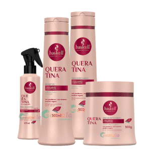 Kit Haskell Queratina Shampoo Cond Máscara E Carga 500ml