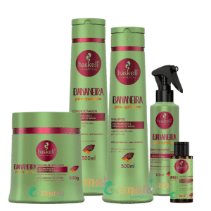 Kit Haskell Bananeira Shampoo Cond Másc Fluido E Necta 500ml