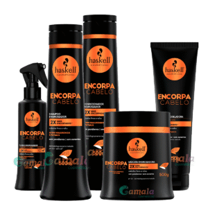 Kit Haskell Encorpa Shampoo Cond Máscara Fluido E Pomada 500ml
