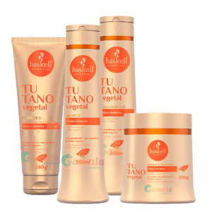 Kit Haskell Tutano Shampoo Condicionador Máscara E Leave 500