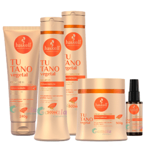 Kit Haskell Tutano Shampoo Cond Másc Leave E Reparador 500ml
