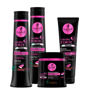 Kit Haskell Sh cond másc e leave in Cavalo Forte Hidra 500ml