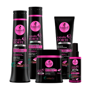 Kit Haskell Shamp cond másc leave in e sérum Cavalo Forte Hidra 500ml