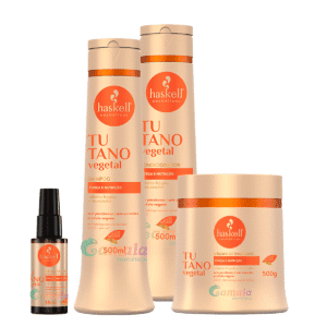 Kit Haskell Tutano Shampoo Cond Máscara E Reparador 500ml