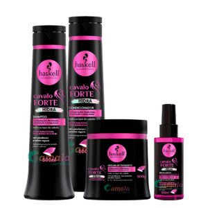 Kit Haskell Shamp cond másc sérum Cavalo Forte Hidra 500ml
