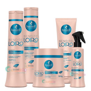 Kit Haskell Bendito Loiro Sh Cond Masc Fluido E Proteina 500ml