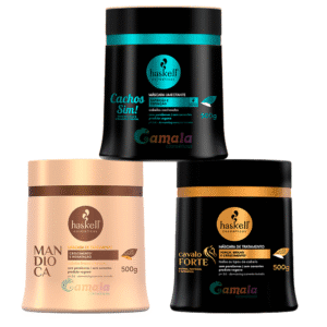 Kit Cronograma Haskell Cachos Cavalo Forte Mandioca 500g
