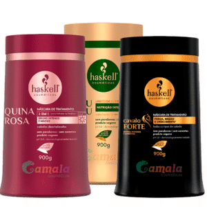 Kit Haskell Máscaras Cavalo Forte Quina Rosa Murumuru 900gr