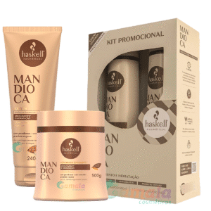 Kit Haskell Mandioca Shampoo Cond Mascara E Leave 500ml