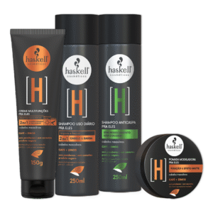 Kit Haskell H Sh Anti Caspa E Cabelo E Barba Creme E Pomada