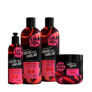 Kit Oh My Sh Cond Másc Finalizador Cresce Forte Cabelão 500ml