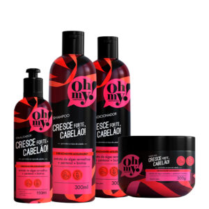 Kit Oh My Sh Cond Másc Finalizador Cresce Forte Cabelão 300ml