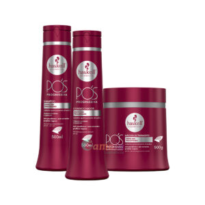 Kit Haskell Pos Progressiva Shampoo Cond E Máscara 500ml