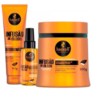 Kit Haskell Infusão De Óleos Máscara 500g + Óleo + Leave In