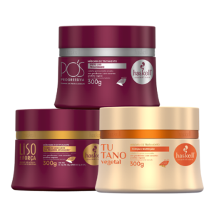 Kit Haskell Cronograma Liso C Forca Pos Progressiva  Tutano  300g